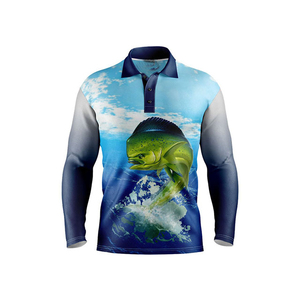 เสื้อโปโลตกปลาพิมพ์ลายโลโก้ตามสั่ง ป้องกันแสงแดด UPF50 แห้งเร็ว พิมพ์ลายแบบซับลิเมชั่น แขนยาว สำหรับกิจกรรมกลางแจ้ง - Product Image 2