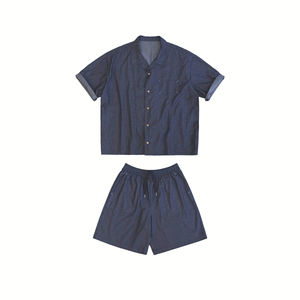 Nouvel ensemble décontracté unisexe d'été en velours imprimé respirant, chemise et short amples à col cubain en velours fin - Product Image 4