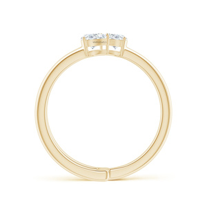Anillo de Lujo con Tres Diamantes Cultivados en Laboratorio con Corte de Pera, Diseño Abierto, Joyería Fina para Aniversario o Boda, para Mujer, Oro de 10K, 14K o 18K - Product Image 4