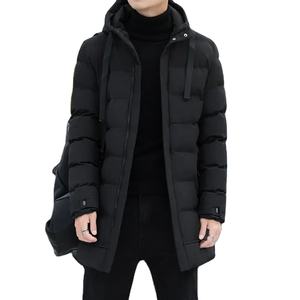 Veste d'hiver décontractée mince de style coréen pour hommes manteau en coton épaissi à la mode rembourrage en tissu lisse travail usage quotidien - Product Image 1