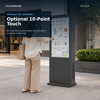 Kiosque numérique extérieur sur pied IP65 avec écran tactile LCD Android, option OEM, animation de texte pour centre commercial