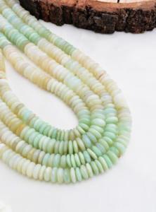 Perles d'opale bleue naturelle lisses Tyee, de 7 mm à 14 mm, perles d'opale bleue naturelle simples pour la fabrication de bijoux fins, pierres précieuses - Product Image 5