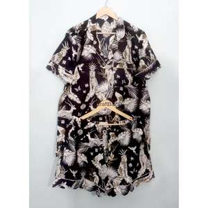 Robe décontractée pour femmes modernes, en coton et dentelle, à manches courtes, col en V, imprimé floral, respirante, lavable, coupe trapèze, sexy, pour club de nuit - Product Image 6