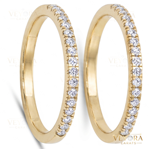 Anillo Clásico de Plata de Ley 925 Sólida con Pavé de Moissanita para Apilar y Proteger el Anillo Principal - Product Image 3