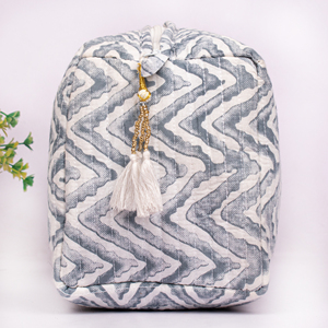 Juego de Bolsas de Maquillaje de Lujo Acolchadas de Algodón con Estampado Floral Ecológico para Mujer, Bolsa Organizadora de Cosméticos para Viaje, Promocional y de Marca - Product Image 4