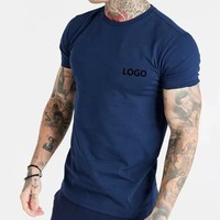 UNIQUE CLOTHING T-shirt de sport personnalisable pour homme, 100% coton tricoté, coupe classique, col rond, manches courtes, respirant, séchage rapide