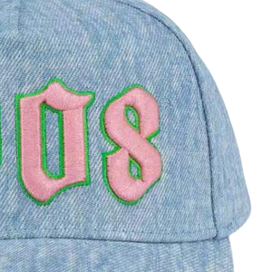 AKA <b>Light</b> Denim 1908 Snapback <b>Hat</b> <b>Light</b> Blue Denim Color Embroidered Adjustable Baseball Cap Unisex Casual Fashion - Product Image 5
