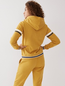 ชุดวอร์ม2ชิ้นสำหรับผู้หญิงชุดวิ่งมีฮู้ดและกางเกงมีซิปแขนยาวโลโก้ออกแบบได้ตามต้องการ - Product Image 5