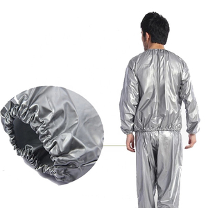 Combinaison de sauna en polyéthylène noir pour homme, manches longues, taille élastique, sans poches, col rond, vêtements de fitness toutes saisons - Product Image 5