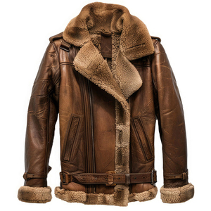 Affordable Price New Latest Fashion Design Fur Collar Sherpa <b>Jacket</b> For Man Customized Modern Style <b>Sheepskin</b> Leather Sherpa - Product Image 1