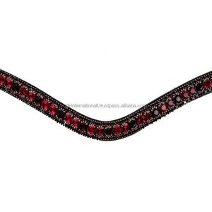 Banda de cuero para cejas de caballo, productos de carreras ecuestres, cristales, diamantes de imitación, brida decorativa, banda para cejas - Product Image 3