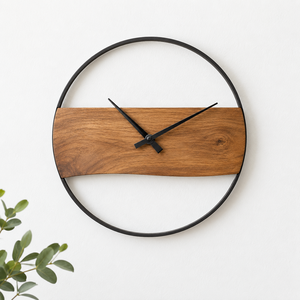 Modern Round Wooden Hanging Wall <b>Clock</b> <b>Silent</b> Quartz Analog Needle Art Single Face Home Living Room Decor - Product Image 1
