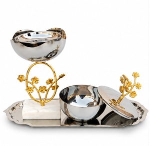 Golden Brass Incense <b>Burner</b> Set With Tray Hand Made Style Religious Use All Season - Product Image 6