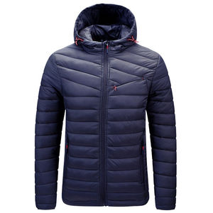 Wholesale Outdoor Light Warm Duck <b>Feather</b> Custom Logo Nylon Hooded Winter Bubble Puff Filled <b>Down</b> Puffer Jackets for Men - Product Image 6