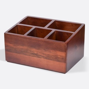 Indian Wooden Utensil <b>Storage</b> Cutlery Utensil Event Home Hotel Dinner <b>Table</b> Decorative Piece Handmade Wooden Utensil Holder - Product Image 3