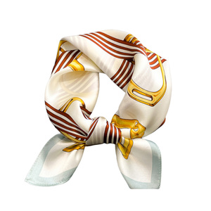 Premium Luxury Brand <b>Design</b> Hijab <b>Bandana</b> Digital Printed Satin Silk Scarf For Women Square Fashion Silk Scarves - Product Image 2