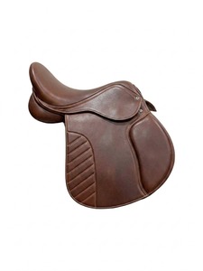 Selle d'équitation anglaise en cuir marron avec arceau en bois, taille complète, équipement d'équitation - Product Image 4