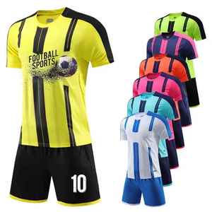 Conjunto de Camiseta de Fútbol para Hombre, Manga Corta, Cuello en V, Color Sólido, Secado Rápido, Transpirable, Impermeable, Uniforme Deportivo de Fútbol de Poliéster Personalizado - Product Image 1