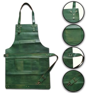 Leather Apron with Cross Back Straps and Multiple Pockets for Restaurant <b>Bar</b> Staff Uniform - Product Image 3