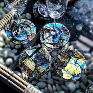 แผ่นรองแก้วหินอ่อนพรีเมียมสุดหรู ชุดแผ่นรองแก้วหินธรรมชาติสำหรับตกแต่งโต๊ะ ห้องครัว ห้องรับประทานอาหาร บ้าน โรงแรม - Product Image 6