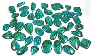 Malachite naturelle, chrysocolle, cabochon, pierre gemme rayée bleu-vert, formes variées, pour la fabrication de bijoux en fil, cristal rare et unique - Product Image 6