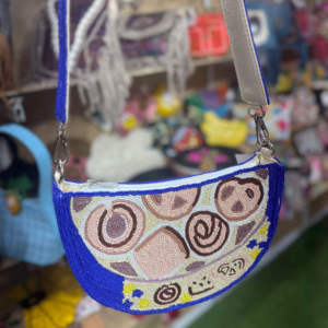 Ziyan Handicraft <b>White</b> Golden Beaded <b>Clutch</b> <b>Bag</b> Cotton Fashion Durable Single Animal Print Stripes Hand Embroidery Magnetic - Product Image 6