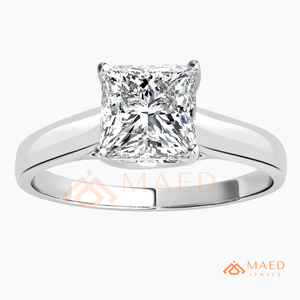 Princess Cut Moissanite <b>Solitaire</b> Engagement <b>Ring</b> 925 <b>Silver</b> Classic Wedding <b>Ring</b> Diamond Look Jewelry for Women - Product Image 5
