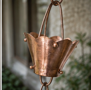 โซ่ทองแดงแขวนตกแต่งสวนสองชั้น สไตล์เรียบง่าย อลูมิเนียมตกแต่งน้ำไหล - Product Image 4