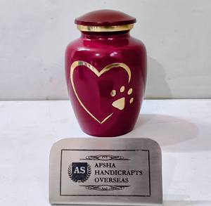 Hermosas Urnas Funerarias Europeas de Color Marrón Dorado con Forma de Huella de Mascota y Corazón, Ecológicas y Duraderas, para Cenizas de Cremación, de Metal - Product Image 2