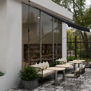 78.7\"D X 59.1\"W X(78.7 118.1)\")H Retractable Black Awning - Product Image 5