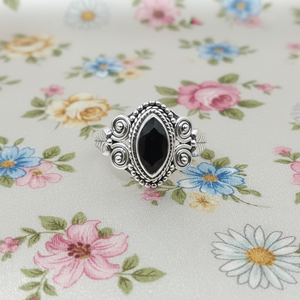 Black Onyx Gemstone 925 Sterling Silver Handmade Vintage <b>Statement</b> <b>Ring</b> Boho Tribal Filigree Jewelry Gift for Women Unisex her - Product Image 6