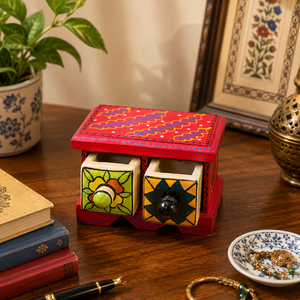 Handcrafted Wooden 2 Drawer <b>Storage</b> <b>Box</b> Decorative <b>Mini</b> Drawer Organizer Hand Painted Wooden Cabinet Jewelry <b>Storage</b> <b>Box</b> Home De - Product Image 6