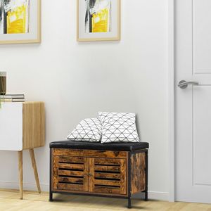 Panca Contenitore Stile Industriale per Ingresso, Sgabello per Fondo Letto, Panca da Pranzo, Tavolino da Caffè - Spedizione Gratuita per Soggiorno - Product Image 2