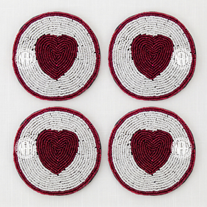 Nouvel ensemble de 4 dessous-de-verre perlés en forme de tranches de pizza, à carreaux rouges, pour boissons, mugs, idéal pour la décoration de table de fête, cuisine, salle à manger, bar - Product Image 5