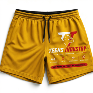 Shorts de sport pour homme 2026 en polyester couleur unie, taille élastique, séchage rapide, respirant, écologique, avec logo imprimé sur le devant, pour la gym - Product Image 4