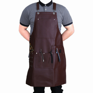 High Quality Barber Salon Use <b>Aprons</b> PU Leather Fabric Adjustable Straps Barber <b>Aprons</b> Customized OEM Professional Barber <b>Aprons</b> - Product Image 1
