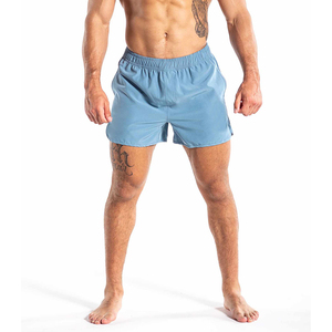 Pantalones Cortos Deportivos de Malla para Hombre, Negros, de Cintura Alta, Lisos, para Correr, con Cintura Elástica - Product Image 1