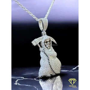 Colgante de Lujo con Diseño de Cebo de Muerte, Diamantes VVS Cultivados en Laboratorio, con Plata de Ley 925, Joyería Hip Hop - Product Image 2