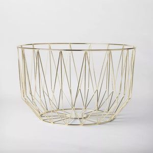 Paniers de rangement modernes en fil métallique, géométriques, empilables, avec poignée, multi-usages, pour l'organisation et l'arrangement - Product Image 3