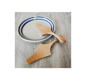 Logo personalizado, 2 piezas, servidor de pastel de madera, forma irregular, apto para lavavajillas, utensilios de madera natural a bajo precio. - Product Image 1