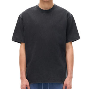 <b>Men's</b> <b>Black</b> Oversized Short Sleeve O-Neck T-<b>Shirt</b> Casual Solid Color Jersey Knit Cotton <b>Shirt</b> - Product Image 1
