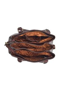 Sac fourre-tout décontracté en cuir pour femme, grande capacité, fermeture éclair, deux anses, style minimaliste, unisexe, usage quotidien, voyage, mode, rivets - Product Image 2