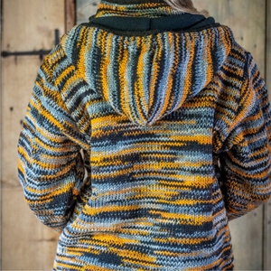 Sweat à capuche oversize en tricot 450 GSM en molleton bouclette épais, épaules tombantes, style streetwear pour homme - Product Image 3