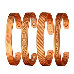 Pulsera Terapéutica de Cobre Puro con Dragón Magnético Grabado y Trenzado, Hecha a Mano, con Relieve, Joyería de Lujo - Product Image 5