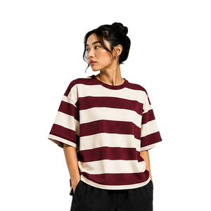 Camisetas Premium de Algodón para Mujer, Corte Holgado, Manga Corta, Estilo Casual Urbano, Personalizables, OEM, ODM, Marca Privada, Proveedor Mayorista - Product Image 1