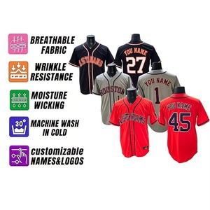 Factory Wholesale Baseball Jersey Stitched Button <b>Down</b> Shirts Sports Uniform for Men Women Youth #1 Correa Custom Womens Red - Product Image 2