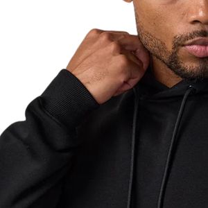 Sweat à capuche noir pour homme, pull décontracté en molleton, manches longues, vêtements de sport, tenue de gym, mode hiver - Product Image 5