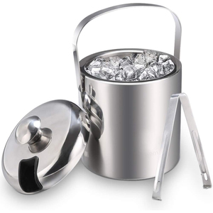 Seau à glace en fer de style moderne pour fêtes, avec baril intérieur et pelle – Seau à glace créatif en métal pour mariages et événements - Product Image 3