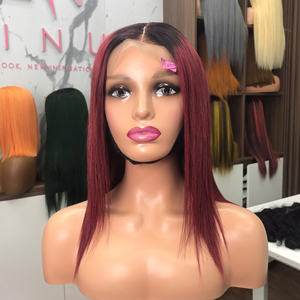 Prix usine Ombre Bourgogne Couleur Os Droite 100% Raw Virgin Vietnamien Perruque à Dentelle Humaine Super Double Drawn Extensions de Cheveux - Product Image 3