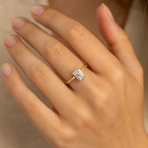 Anillos de Compromiso de Oro de 10K y 18K y Plata 925 Originales al por Mayor, Diamante de Corte Radiante con Moissanita VVS, Certificado IGI, para Aniversario de Bodas - Product Image 6